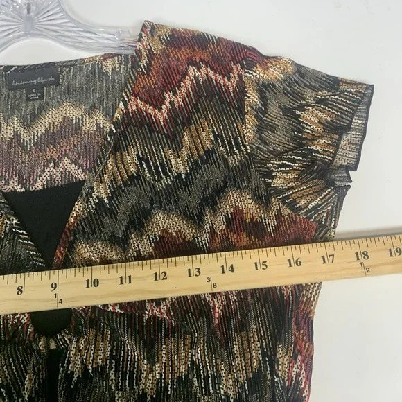 Brittany Black Top Womens Small Y2K Crinkle Whimisgoth Sheer Lightweight Boho - Picture 6 of 7